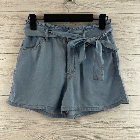 Kancan Light Blue Paperbag High Rise Shorts Size S - Picture 1 of 8